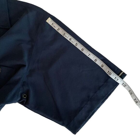 Fox Dress Shirt Collar Snap Button Front Blue 1 Pocket Short Sleeve Men XL - Picture 4 of 13